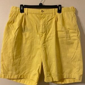 Mens‎ Yellow Polo Golf Flat Front Fairway Short 38” Waist 8” Inseam